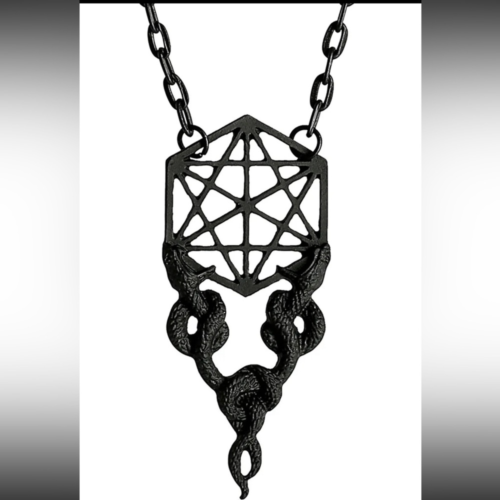 Restyle Black Serpent Necklace and Matching Earrings Set